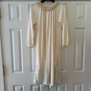 Cream Nightgown with Delicate Pattern